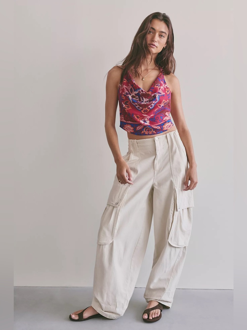 Free People Laila Cowl-Neck Top Size M- new